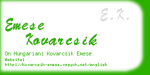 emese kovarcsik business card